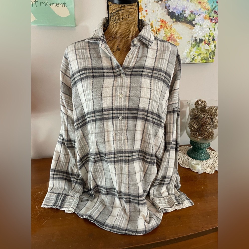 American eagle oversized flannel pullover